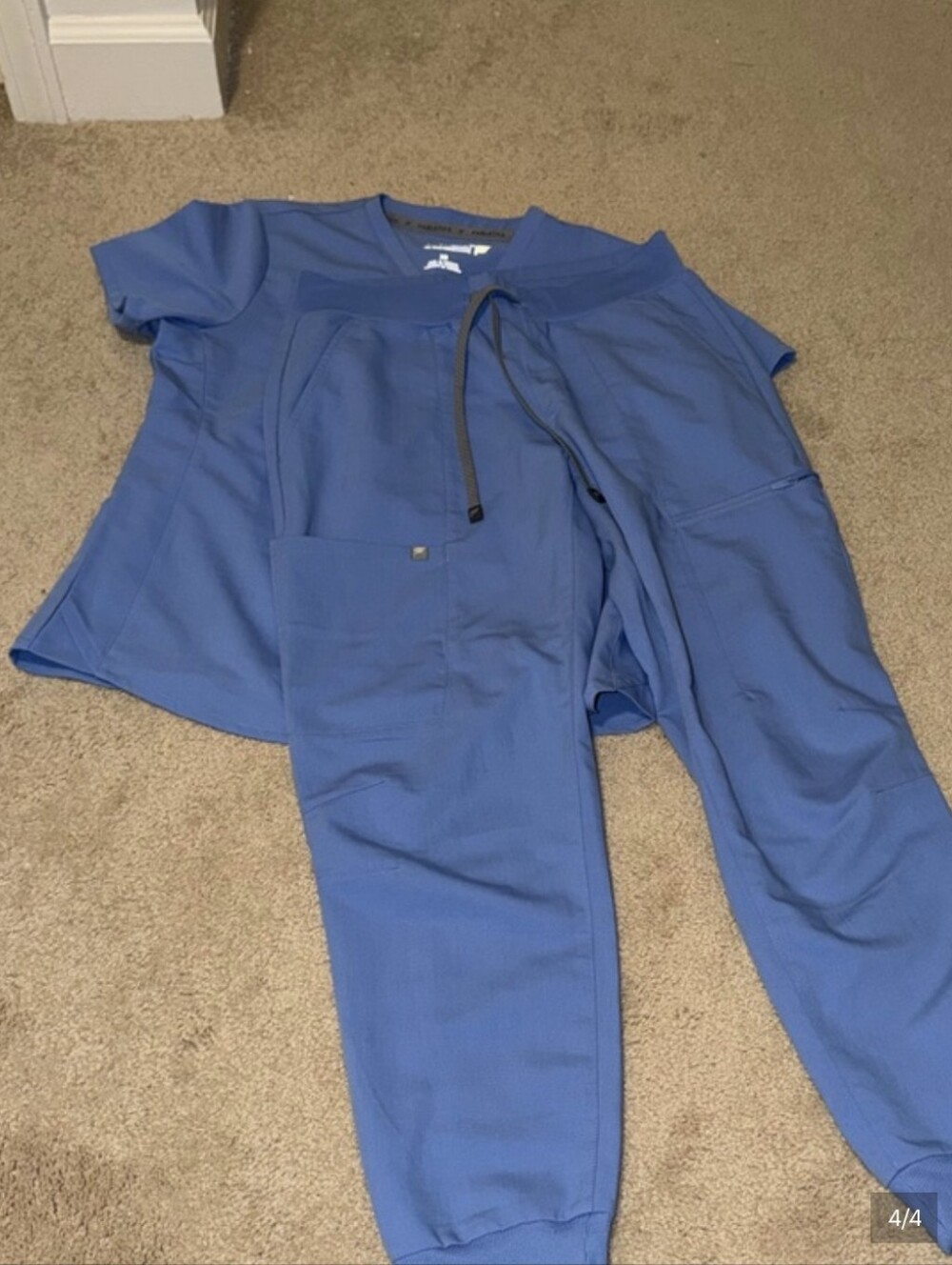 Fabletics Ceil Blue V‑Neck Scrub Top